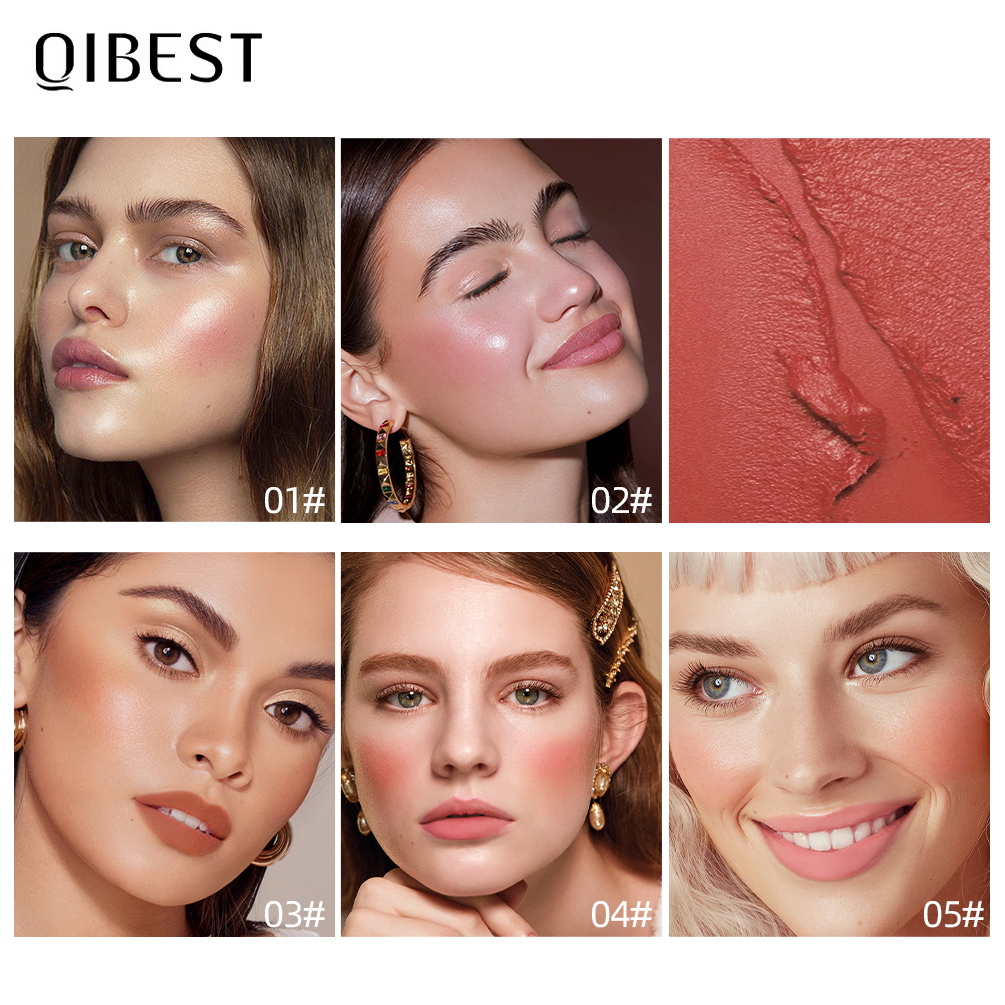 Yuanyan Brighten Face Blush Palette Face Contouring Soft Face Blusher Natural Cheek Tint Cheek Rouge Female Makeup Waterproof 1pcs Matte
