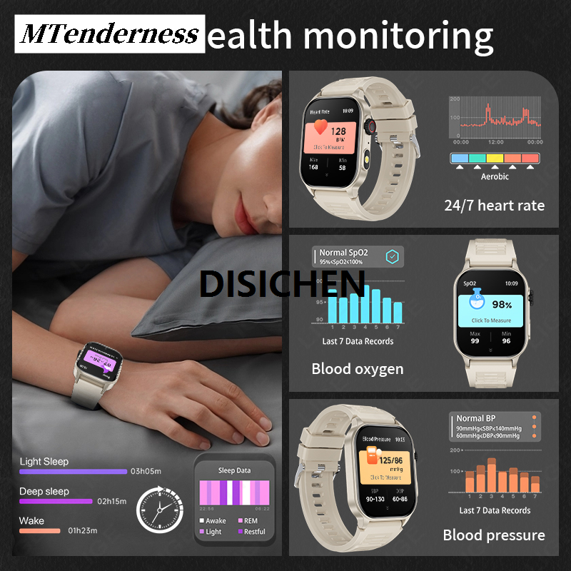 DISICHEN MTenderness Men's Display 2.01 Watch Monitor Bluetooth Voice Women's Watch Fifty percent discount New Men's Smart AI Call Health Fitness Sports HD Smart Watch 2025 New