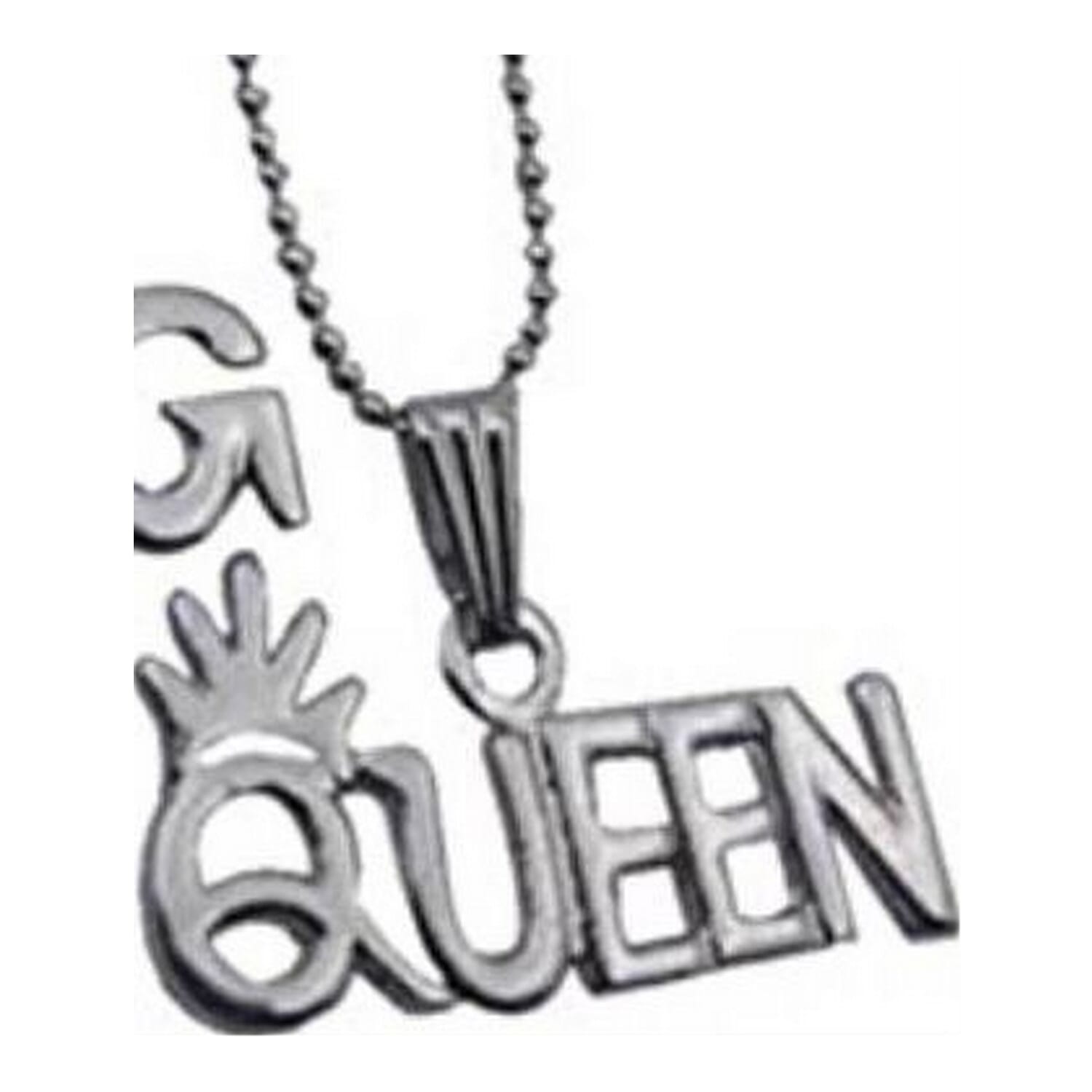 Men Style Valentine Gift King Letter Silver Stainless Steel Necklace Pendant