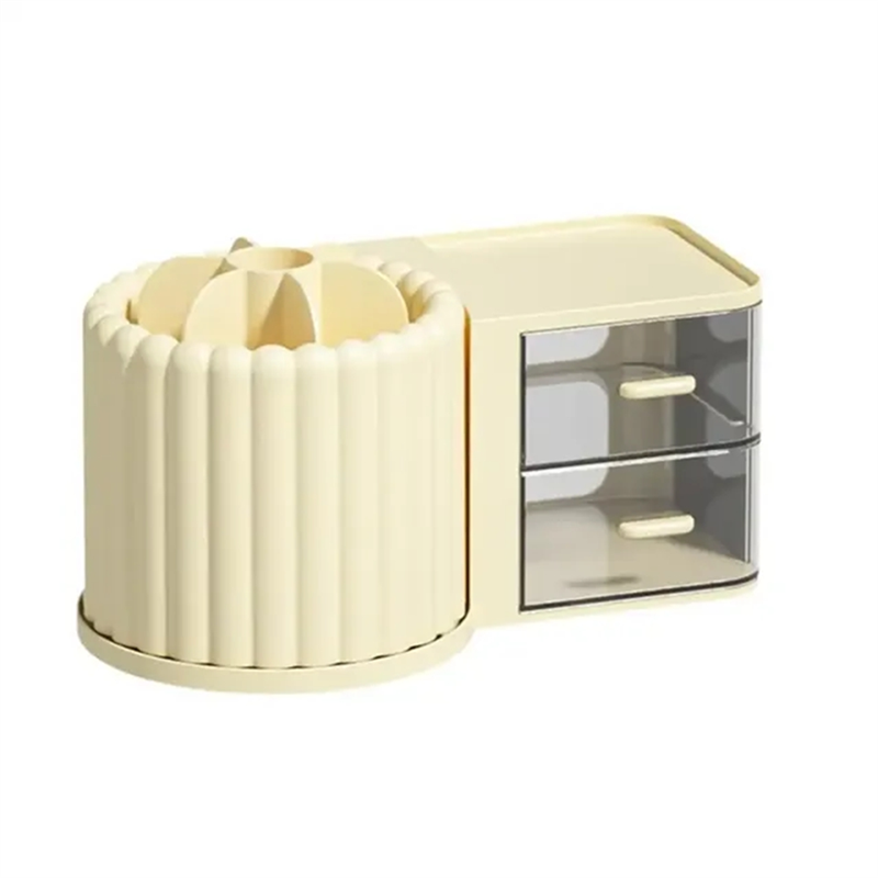 Drawer Cosmetic Storage Box Large Capacity Makeup Organizer Yellow