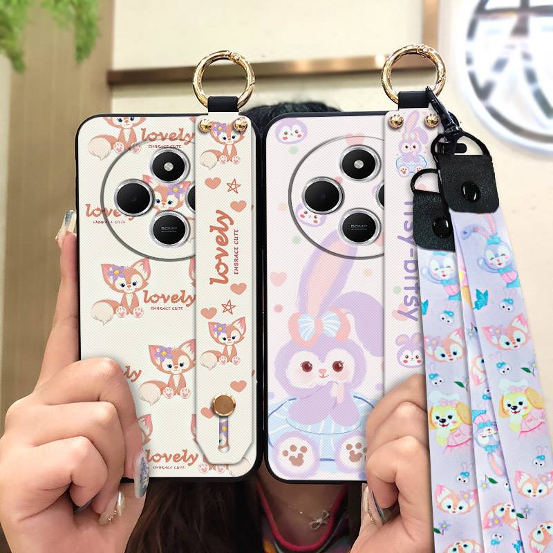 Wristband old lady Phone Case For MOTO G34 5G Back Cover Shockproof Lanyard Silicone ring for mom Kickstand Anti-dust