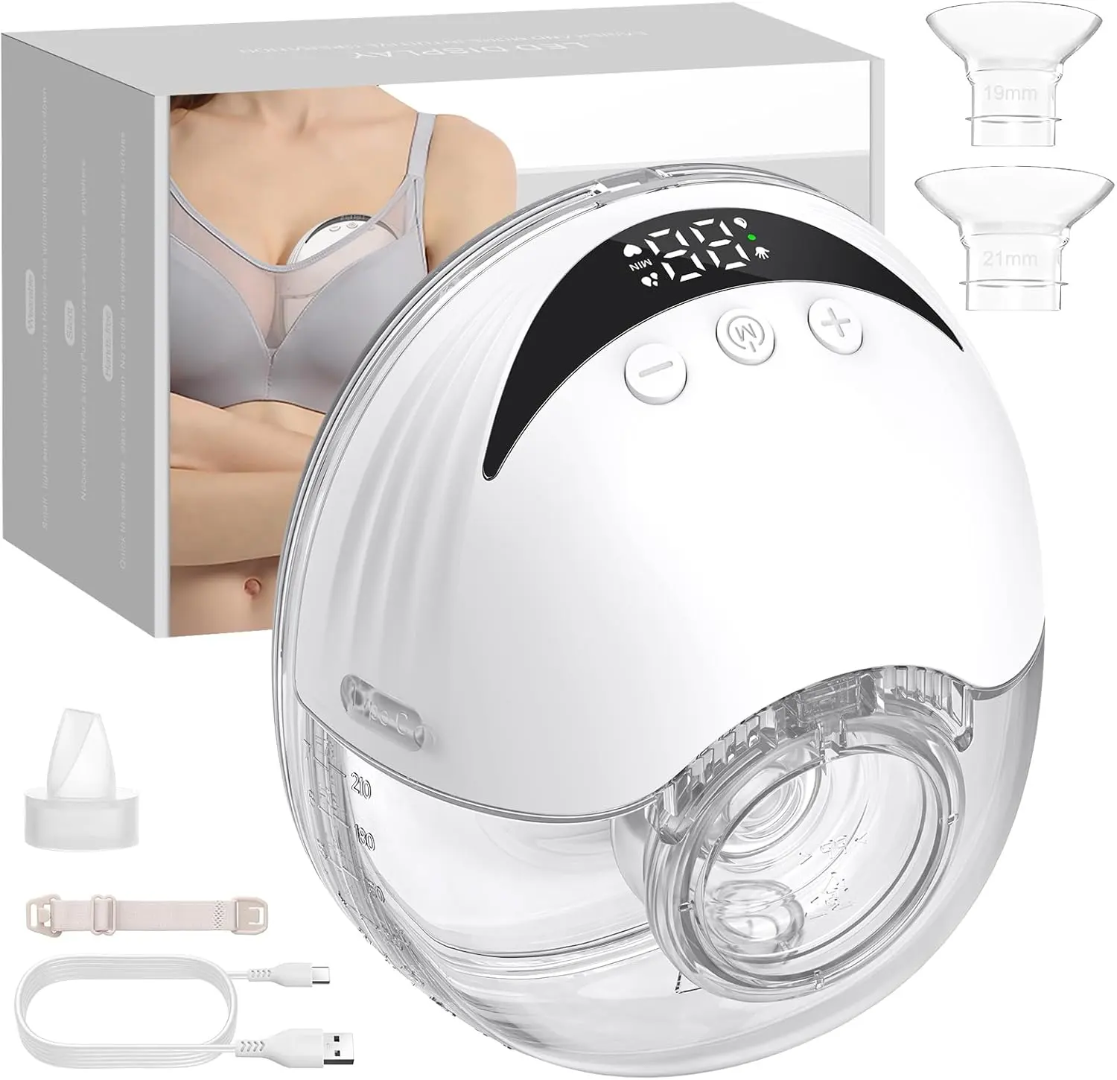 Portable Hands-Free Electric Breast Pump | Wearable Wireless Silicone Breast Pump | Low-Noise Rechargeable Milk Extractor for Breastfeeding Moms - Base
