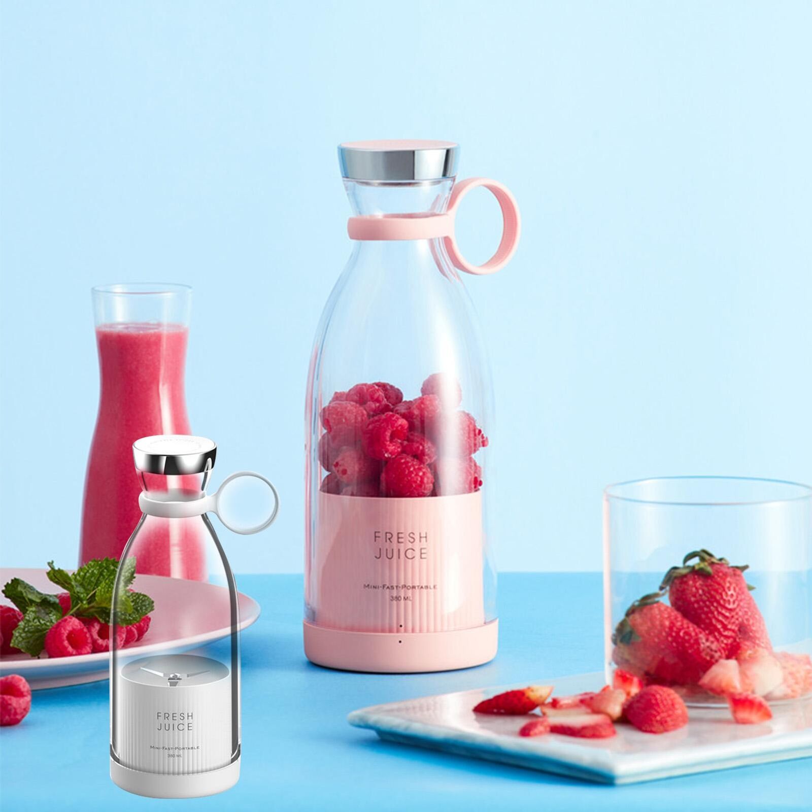 Mini Portable Juicer Bottle - Electric 6-Blade Blender for Fresh Drinks