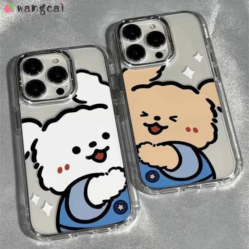 For Realme 12 Pro Plus 12X 11 11X P1 Pro C67 C65 C55 C53 N53 Note 50 C51 C33 C30S C25 C21 Phone Case Cartoon Puppy Clear Cover