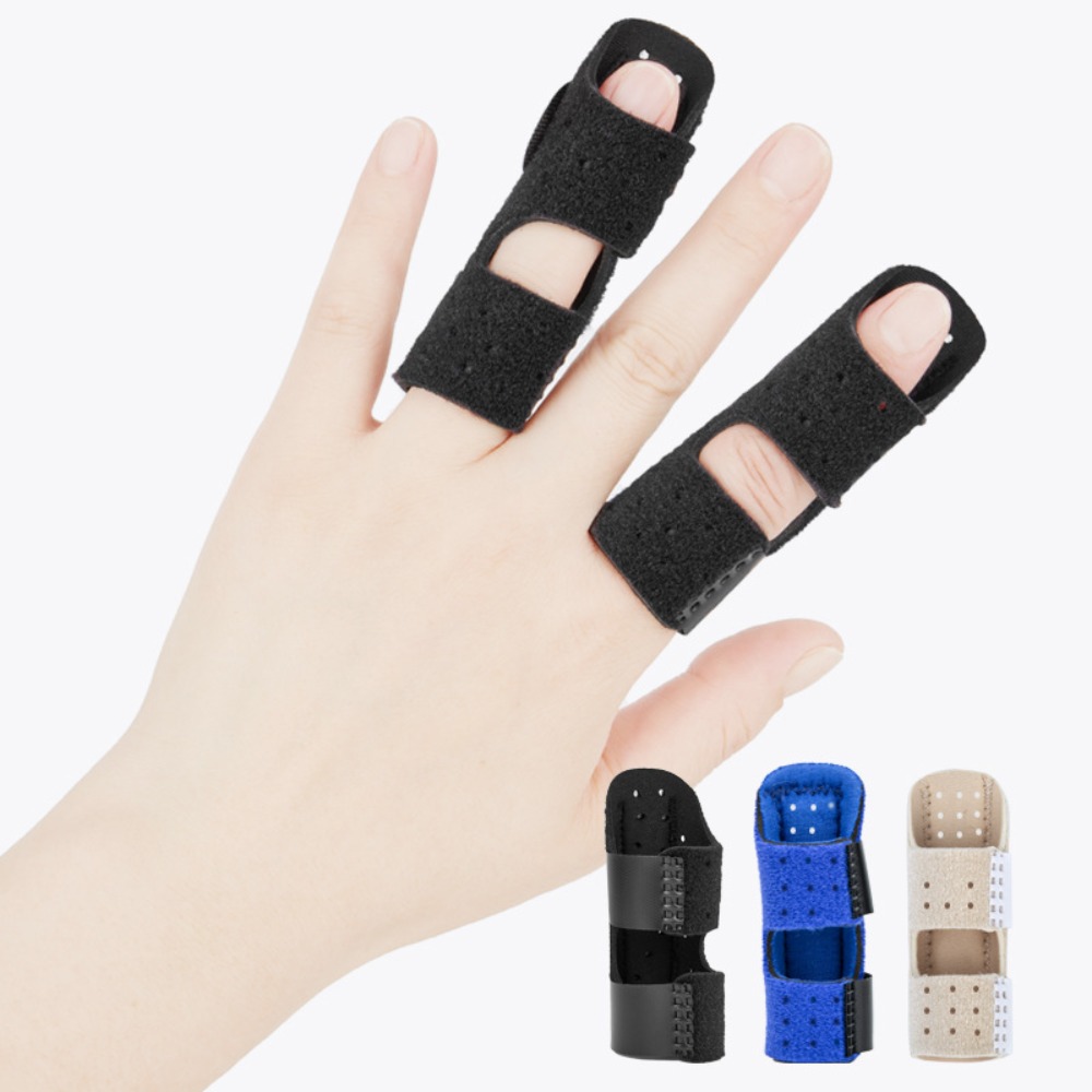 New SBR OK Cloth Aluminum Strip Finger Splint Black Blue Nude Grey Adjustable Support Brace Straightener Corrector Sports Safety