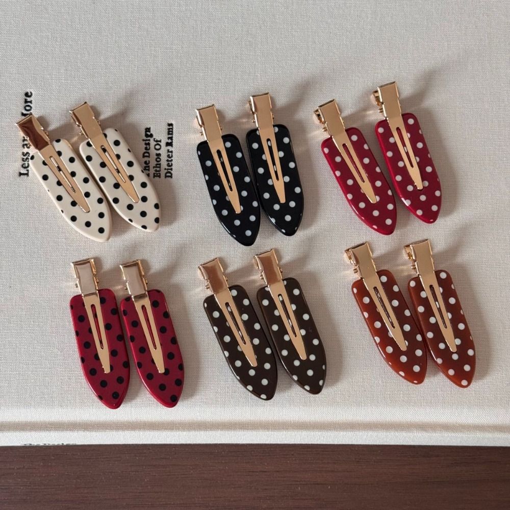Temperament Black White Polka Dot Hair Clip Wave Point Acetate Seamless Hairpin Elegant Minimalist Design Cute Barrette Hair Styling Accessories