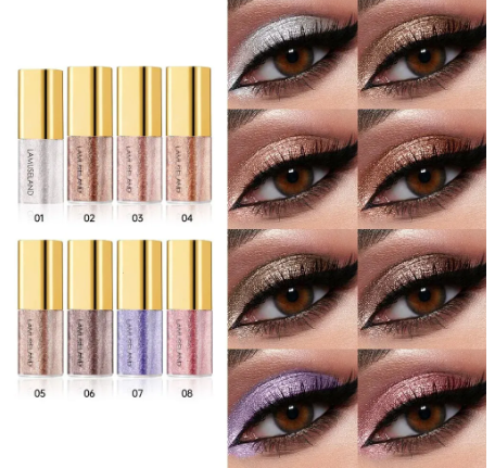 1 Piece mini cute Liquid Eyeshadow Makeup Natural Smokey Silver Shimmer Glitter Diamond Shadows For Eyelids Waterproof Beauty Highlighte