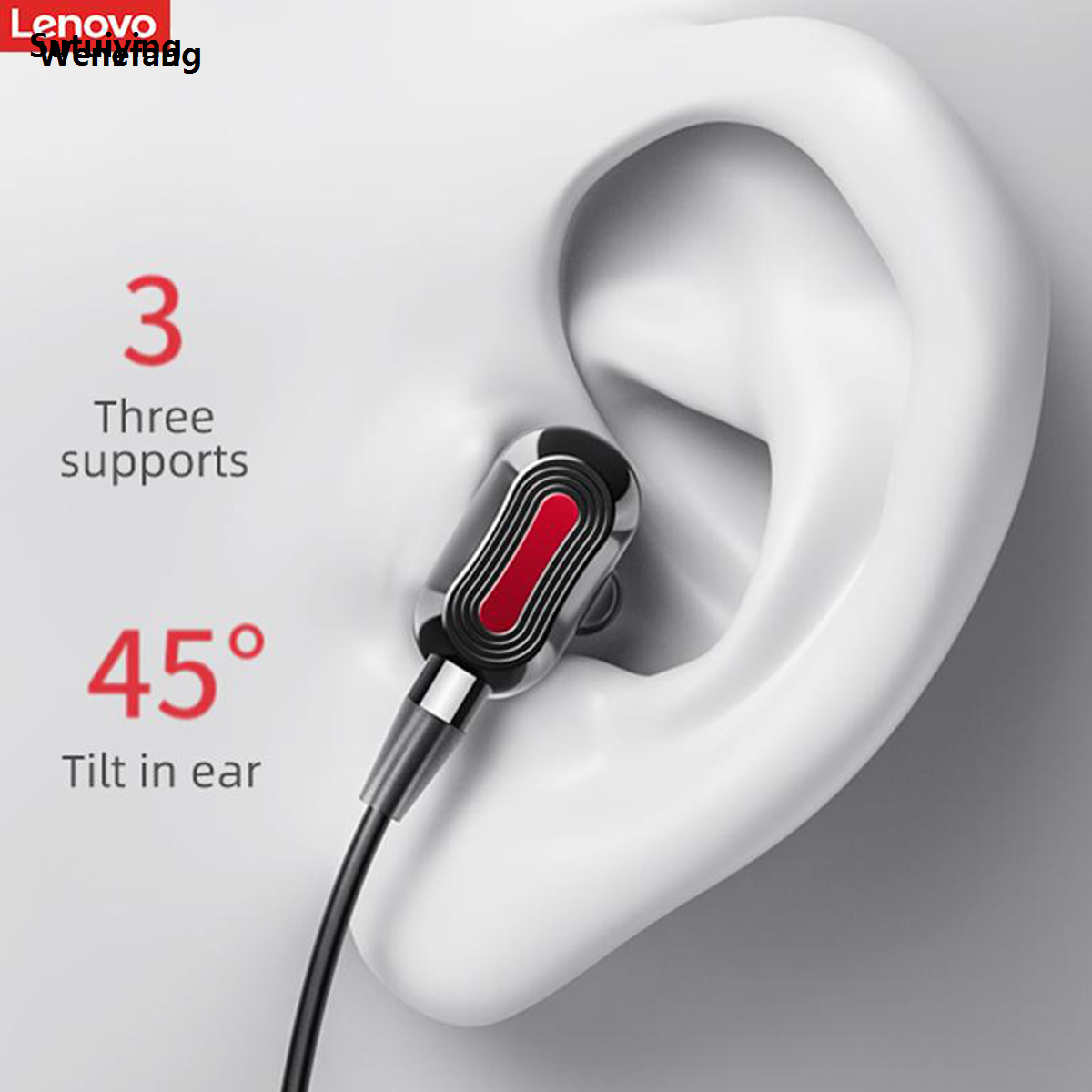 Wenefang Sutuiying Ship From ES Lenovo HE05 Pro TWS Wireless Earphone Bluetooth 5.0 New Bargain price Sports Noise Canceling Neckband Headphones Waterproof Mic
