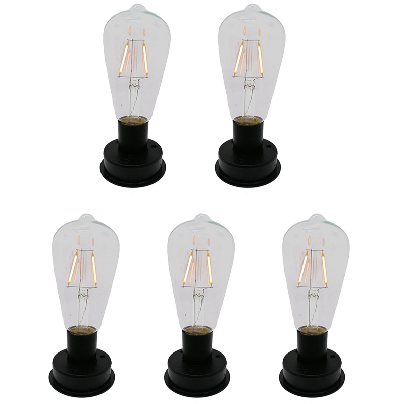 6Pc Solar LED Filament Bulb Lamp 2800K Automatic Light Sensors Fence Night Lights for Garden Lamp(8.5cm)