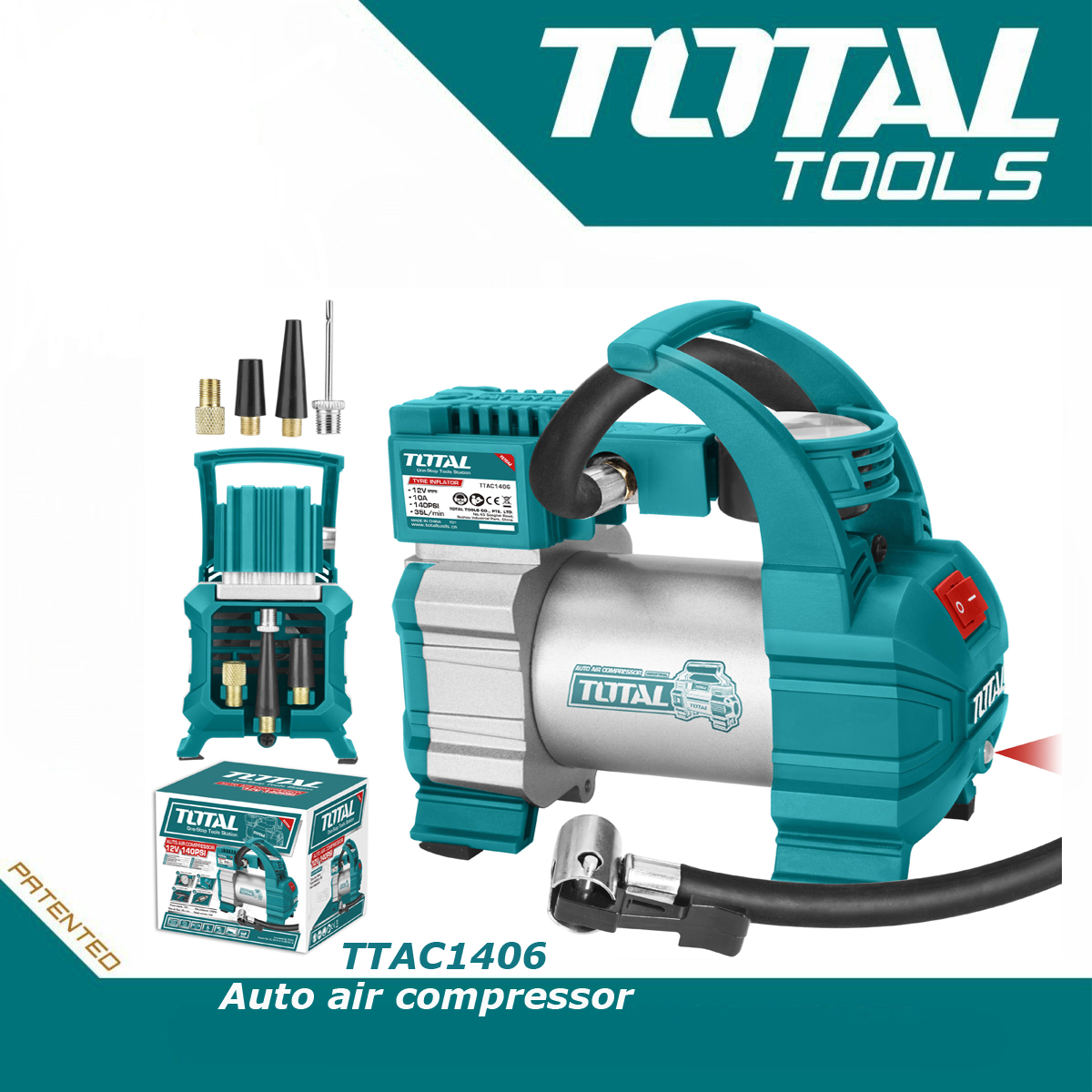 Total Auto Air Compressor DC12V 140PSI For Car By Perfect Point