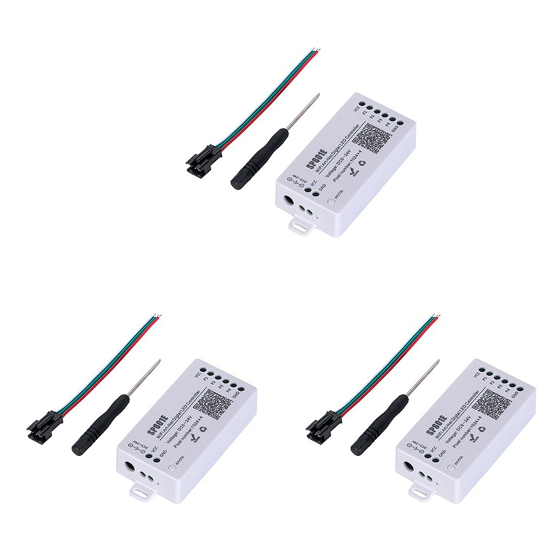 3X SP801E Wifi Art-Net LED Controller LED Matrix Panel Module WS2812B WS2811 Light Strip Wireless Control DC5-24V