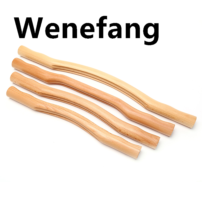 Wenefang 1Pc Gua Sha Massage Stick Natural Wood Bamboo Stick for Massage Gouache Wooden Neck Shoulder Back Muscle Relaxing Massager