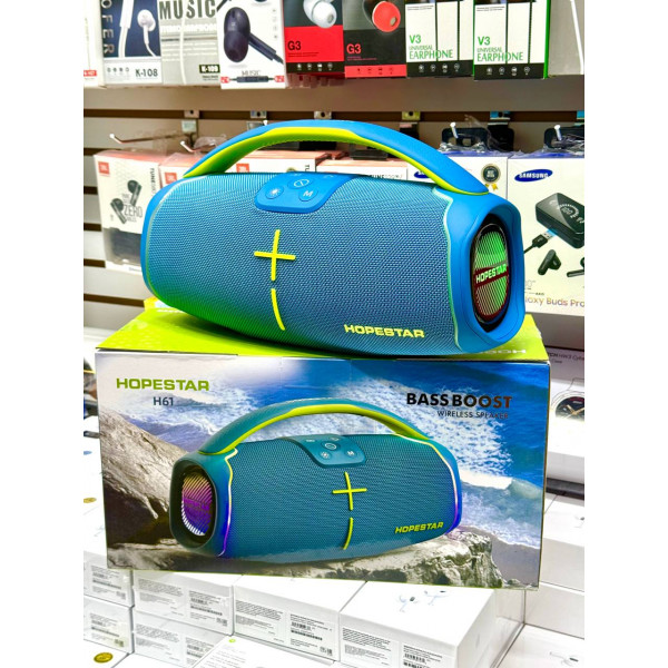 Hopestar H61 Portable Bluetooth Speaker with Carry Handle, 50W Stereo, Wireless Audio, IPX6 Waterproof, Colorful LED, for Party Outdoor/Indoor