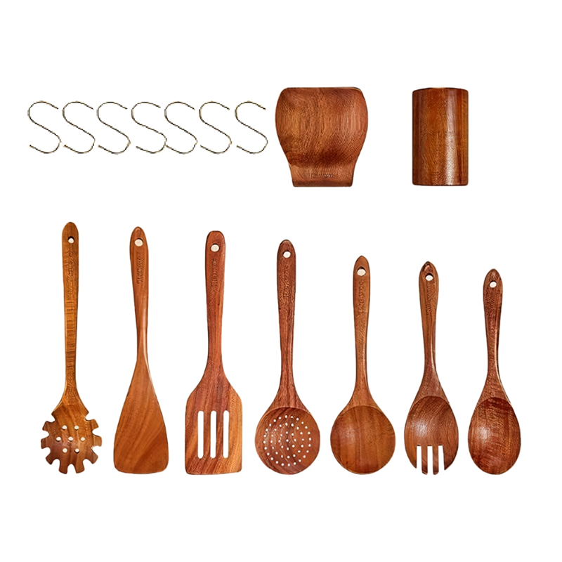 Kitchenware Set Wooden Spoon Kitchen Tool for Non-Stick Pan Wooden Cooking Spoons and Wooden Tableware Barrels