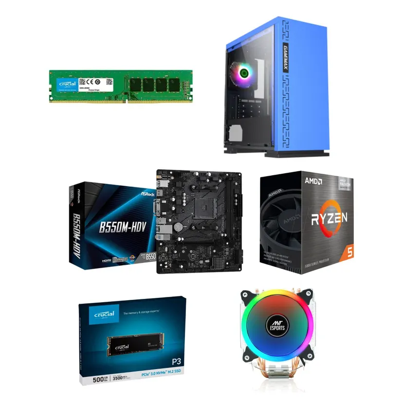 Limited Edition B550 Ryzen Five 5600G Gaming PC With 500GB SSD 16GB RAM Desktop Computer Cpu Only No Monitor Included