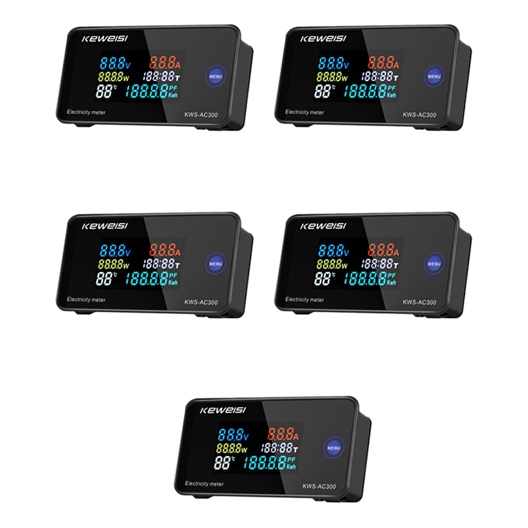 fasdaga 5X KEWEISI,KWS-AC300 Digital Voltmeter AC 50-300V Voltage 45-65Hz Power Energy Meter LED Wattmeter 0-10A Detector A