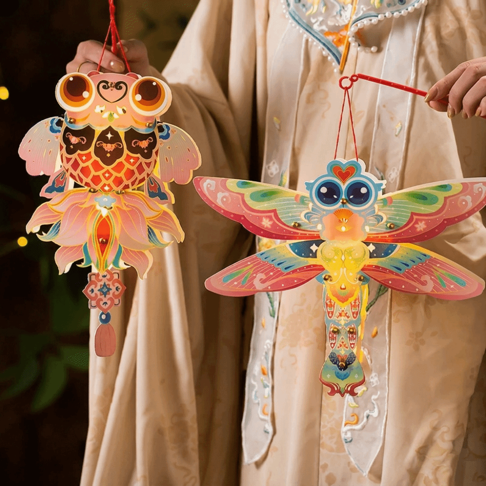 Glow Lantern Butterfly Mid-Autumn Festival Glow Lanterns Paper Rabbit Children's Hand-held Lanterns Traditional Handmade Luminous Lantern Children Gift