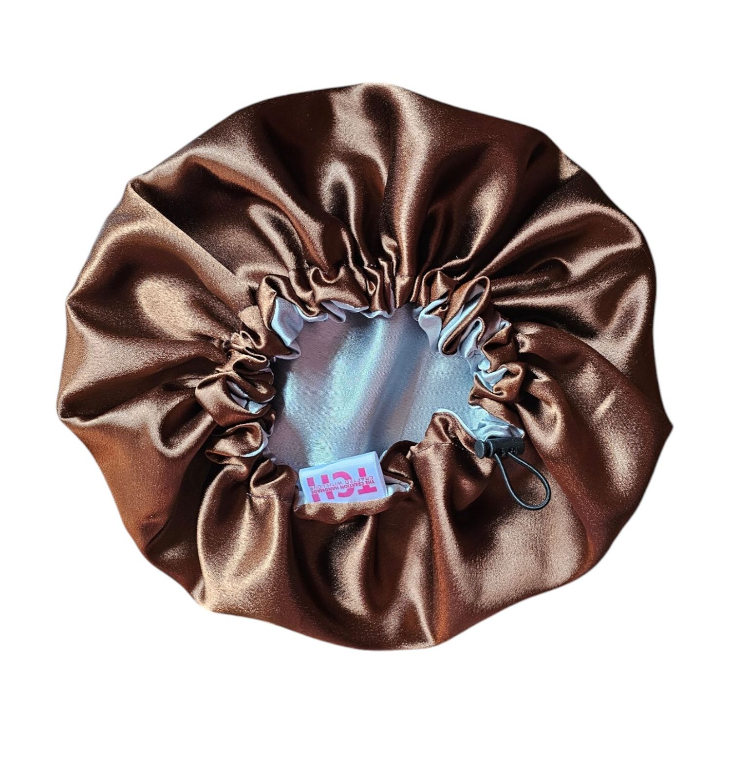 2 Color(Chocolate Brown & Grey) Double Layer Silk Reversible Bonnet With Adjustable