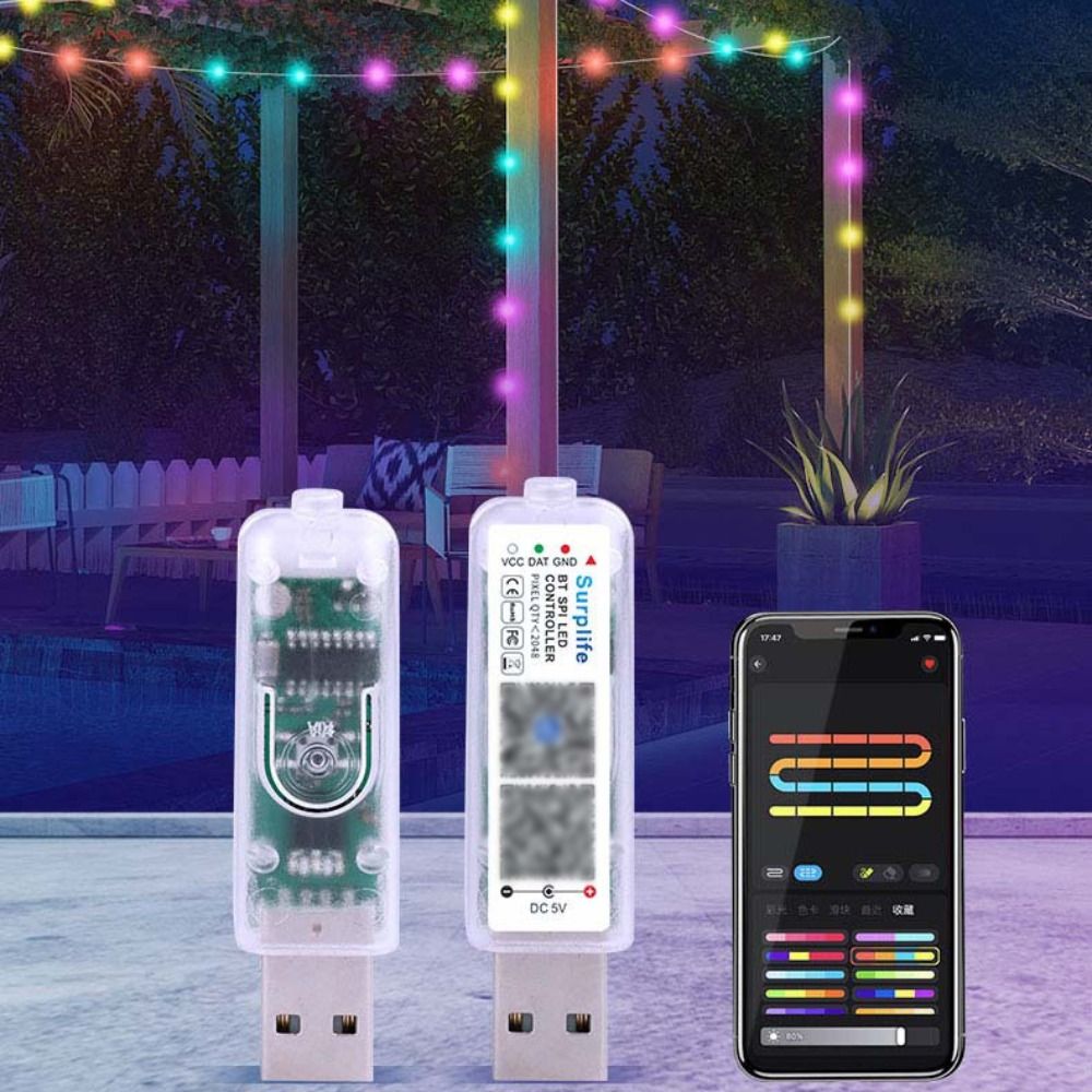 New 5V Led Music Controller Addressable Comes with MIC pickup Bluetooth APP Controller Mini Adjust Brightness RGB Light Controler for Christmas Light String