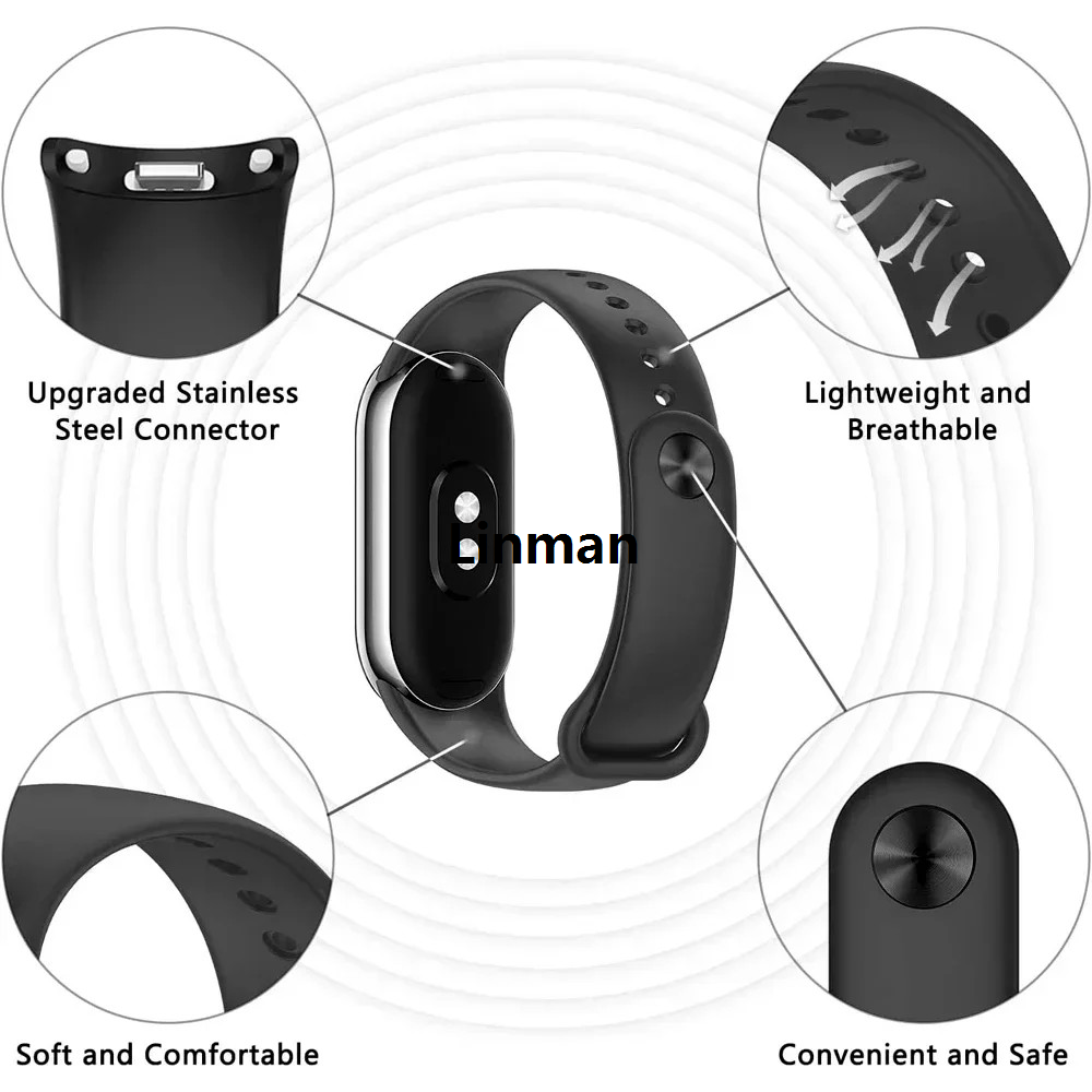 Official Silicone Strap for Xiaomi Mi Band 9 8 Soft ComfortablFifty percent discount e Sport Bracelet Wristband Mi Band 9 8 Replaceable Correa Belt