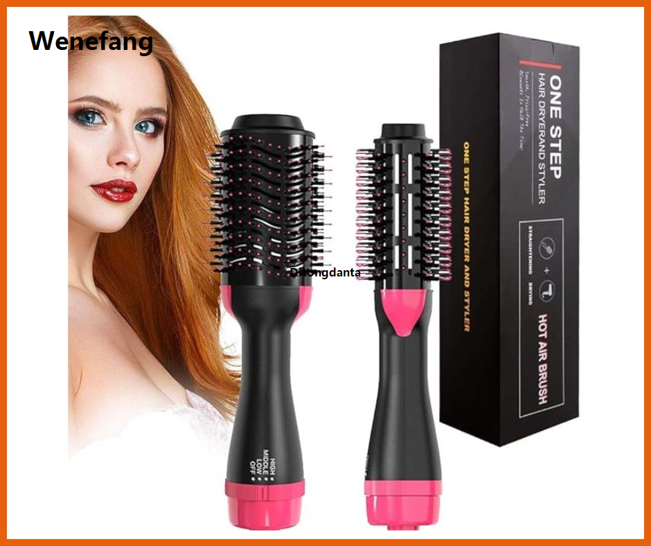 Wenefang Comb Brush Hair Dryer 4 Negative Ion Comb Ceramic Styling Salon Electric 12 Styling Hair Dryer Combination Hair Dryer, Fast Volumizer Hair Straightening, Anti-Scald Hot Straightening Brush, 1 Hot Air Volumizer Negative Ion Hair Dryer