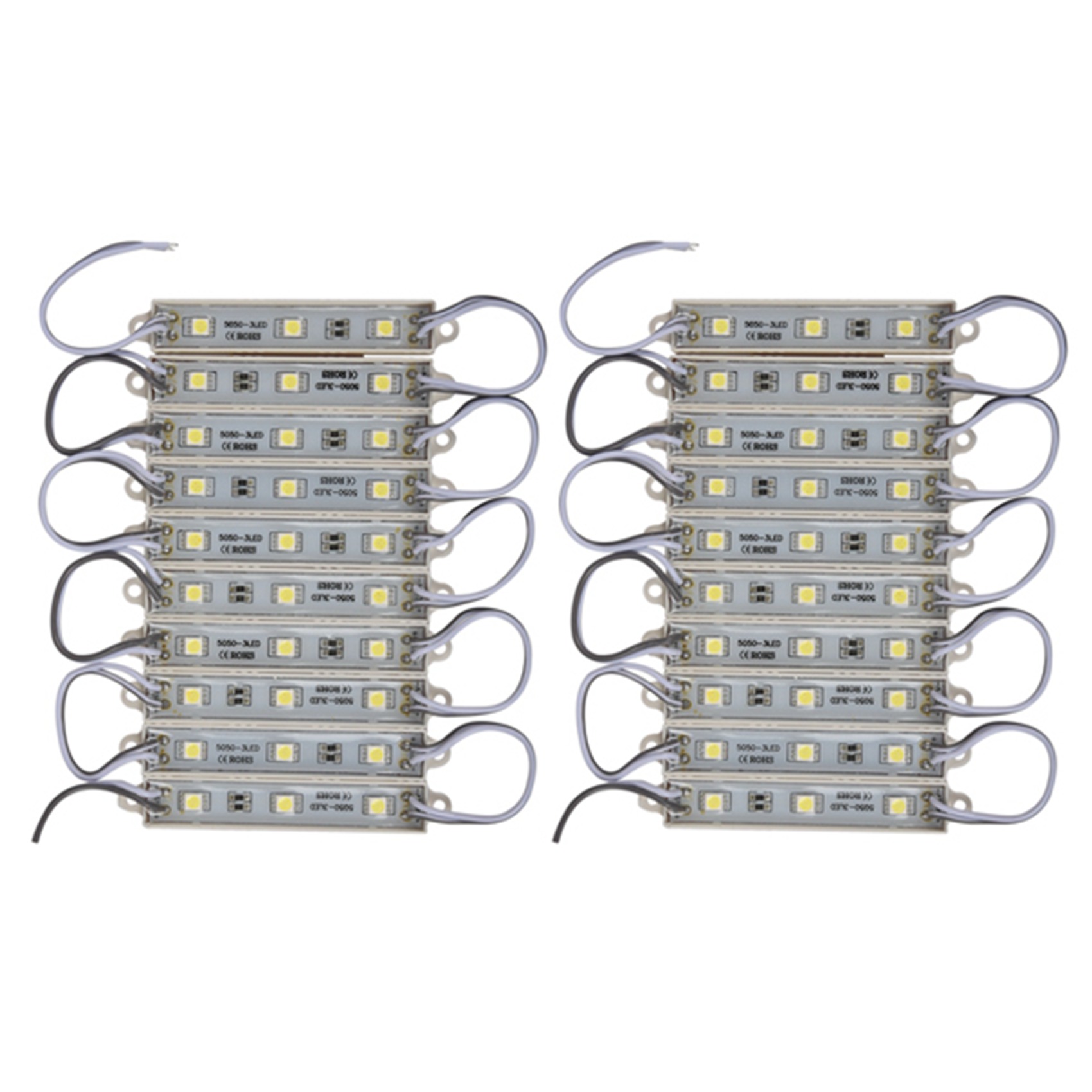 60Pcs 5050 SMD 3 LED Module LED Strip String Light Waterproof DC 12V Cool White