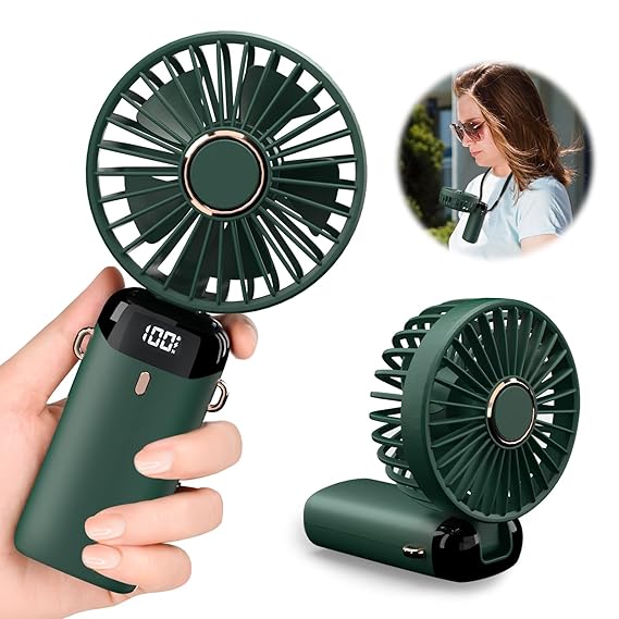 Digital Electronic Fan X5 LED Digital Display Portable Rechargeable Cooling Fan USB Mini Fan Adjustable Speed Personal Handheld Fan | Electro Hub Nepal