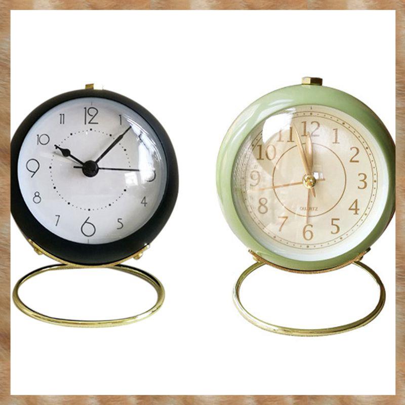 Kqueebee 2 Pcs Silent Alarm Clock Timer Metal Alarm Clock Classic Alarm Clock Desktop Alarm Black & Green