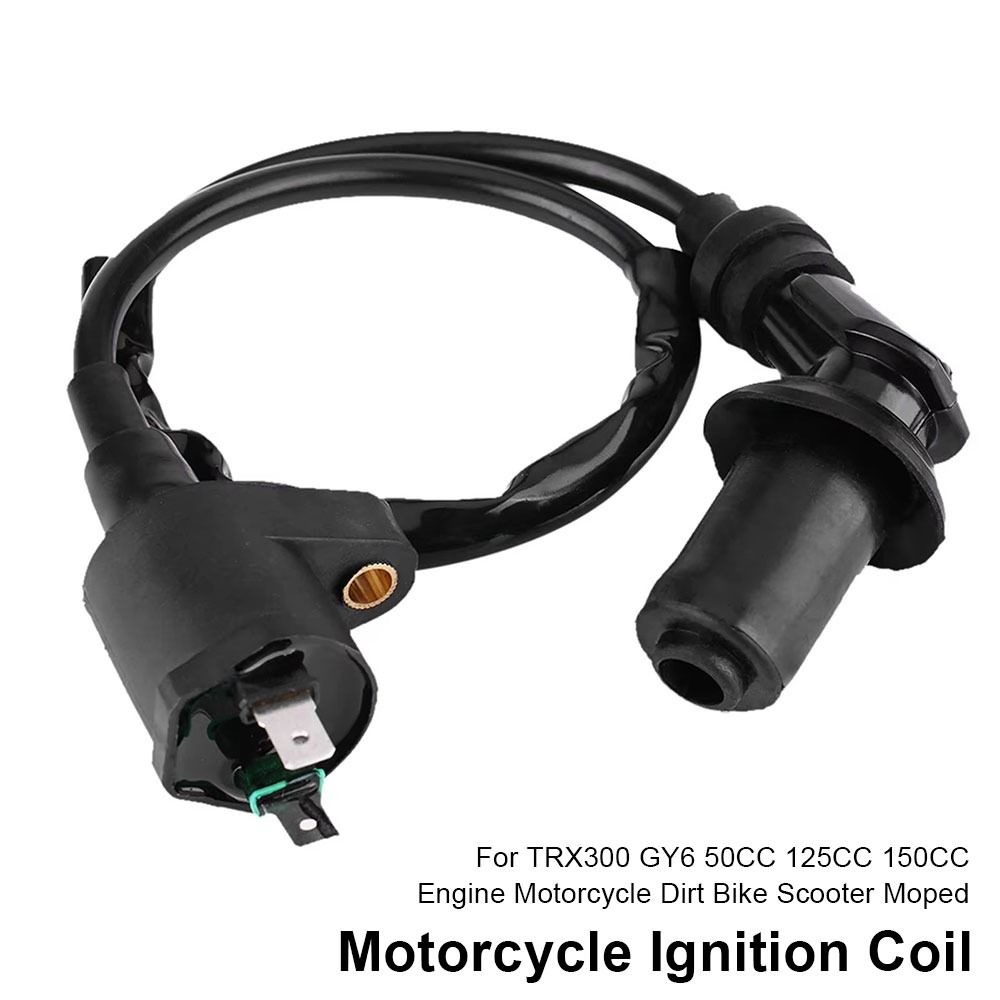 1Pcs New Universal Ignition Coil 12V Plastic Motorcycle Scooter Accessory Black Ignition System For TRX300 GY6 50CC 125CC 150CC Engine Motorcycle Dirt Bike Scooter Moped
