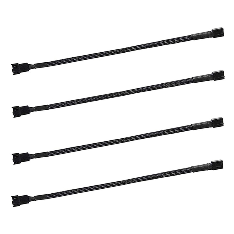 OUMERY 4PCS 4 Pin PWM Fan Extension Power Cable Connector Case Male to Female Extending Cables for 4 Pin/3PIN Fan