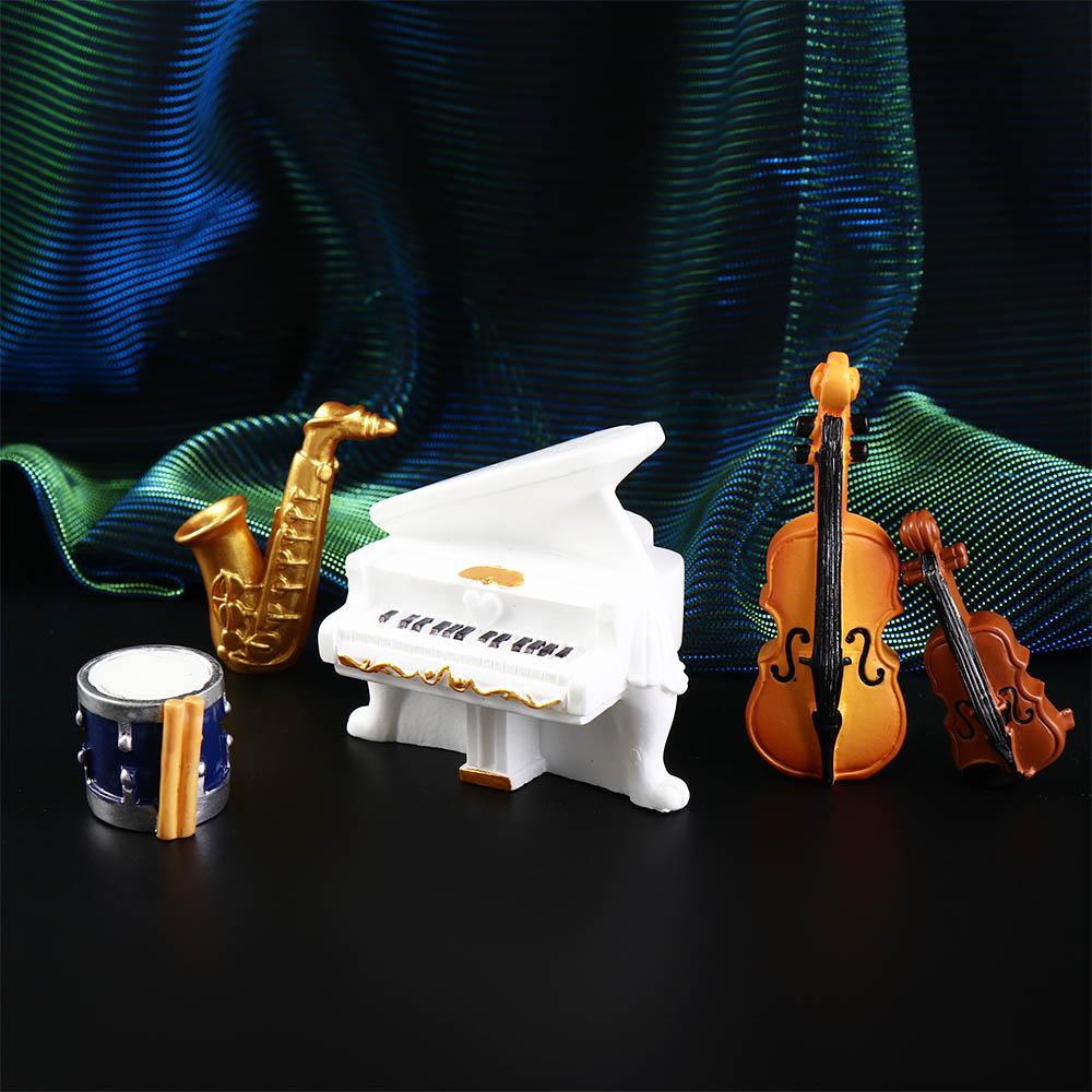 Exiquisite Resin DIY Wonderful Gift Bonsai Decor Fairy Garden Accessories Piano Figurines Micro Miniatures Music Instrument Model Desktop Decoration