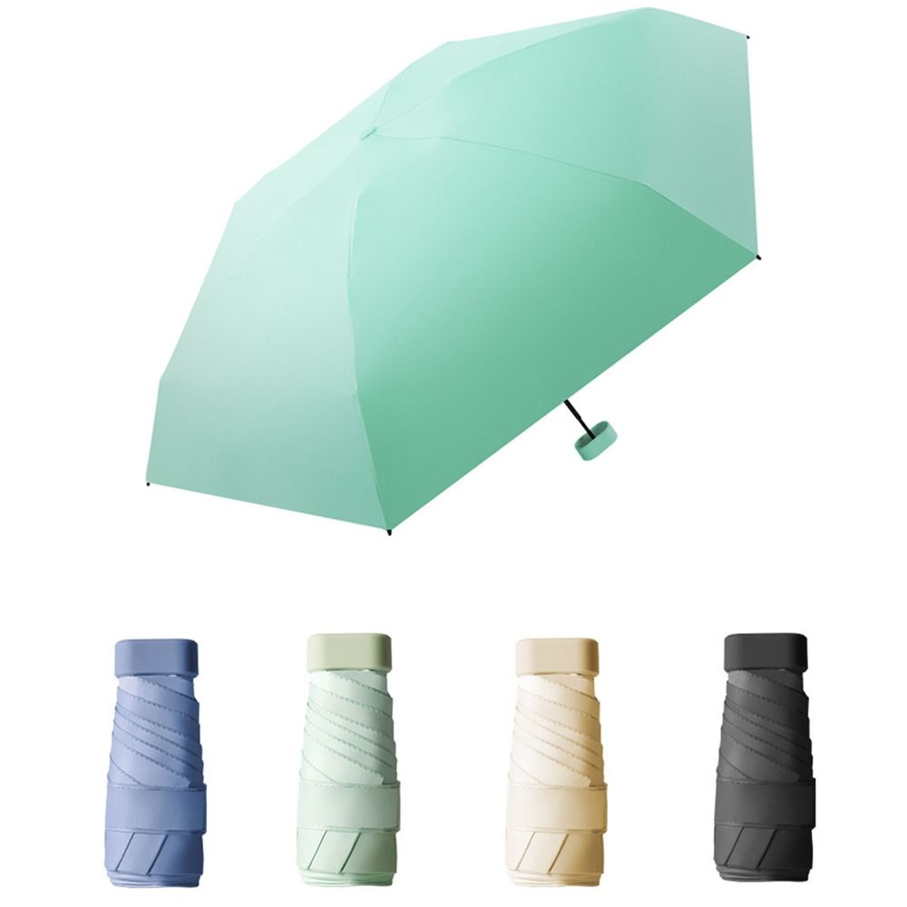 Lightweight 6 Ribs Mini UV Sun Umbrella Compact Candy Color Hand Operated Parasol UV Protection Portable Folding Pocket Umbrella Outdoor