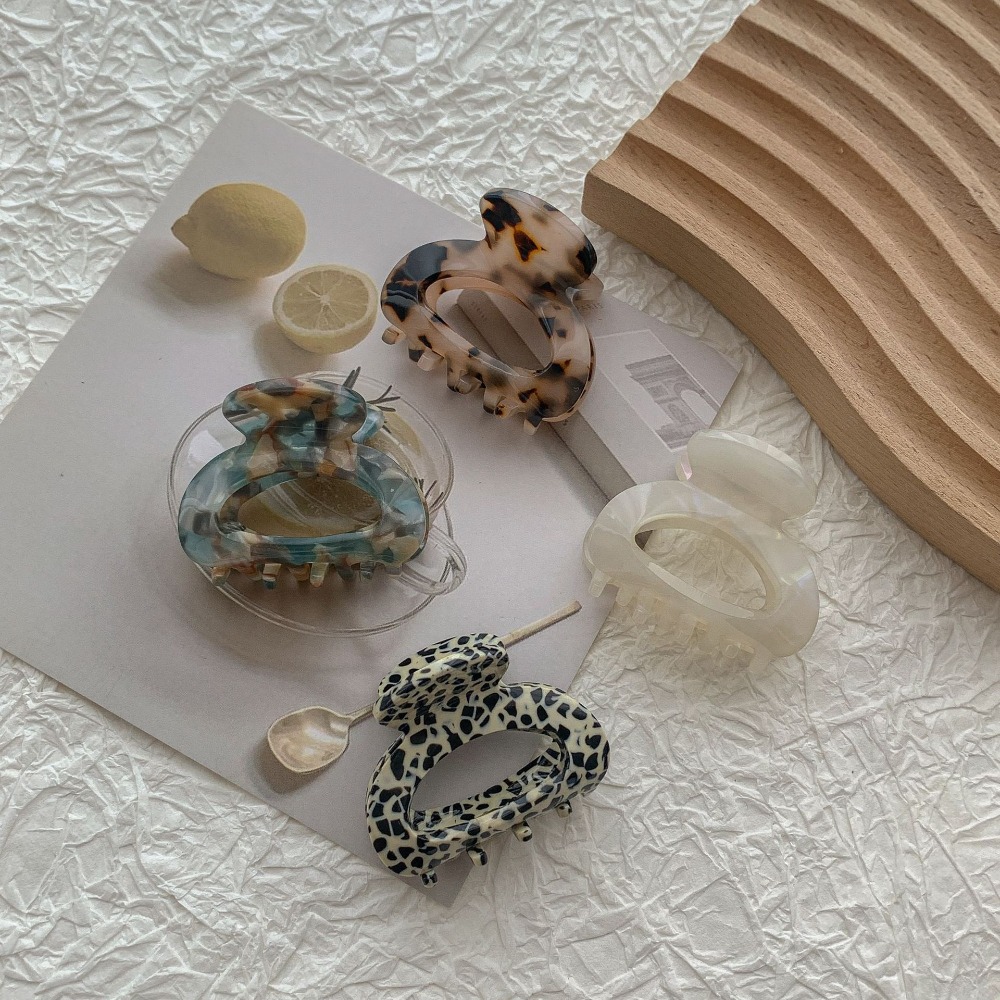 Fashion Hair Claw Vintage Back Half Hair Clip Acetate Hair Clips High-grade Grip Clip Elegant Colorful Temperament Bangs Clip Women