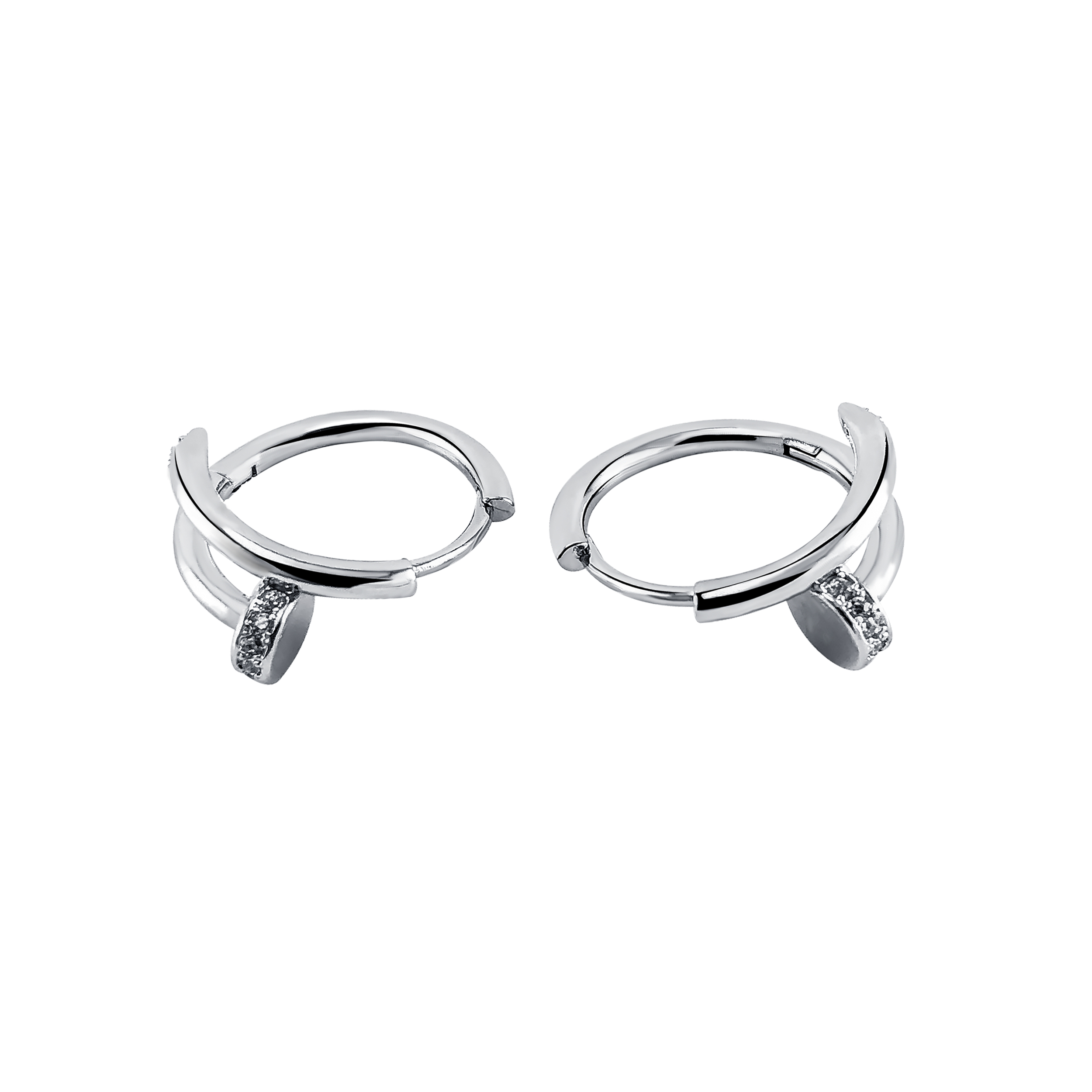 New Stylish Sterling Silver Round Shaped Julie Hoop Earrings (1 pair)