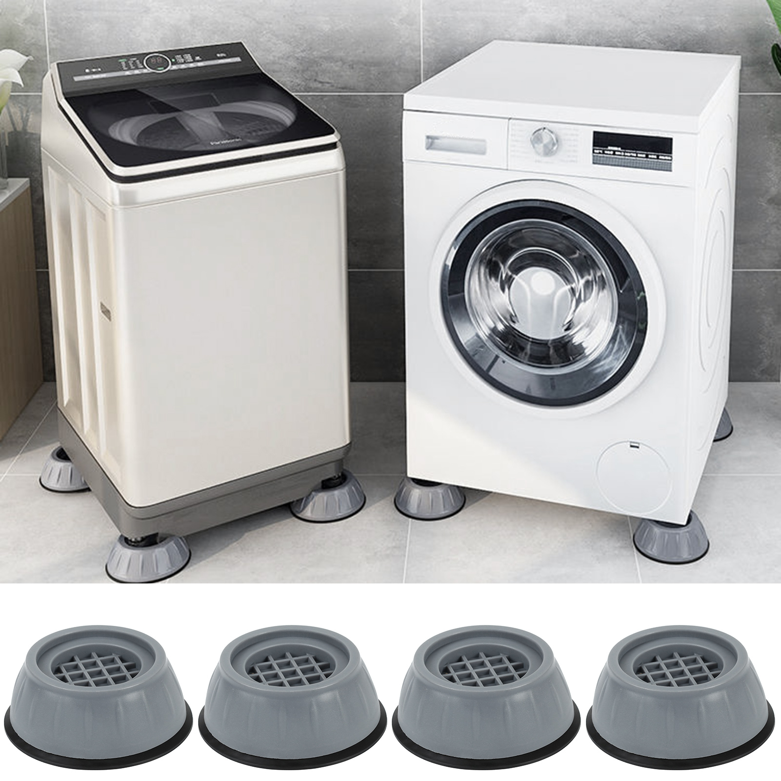 Set of 4 Anti-Vibration, Anti-Slip Refrigerator Foot Pads with Noise Reduction
