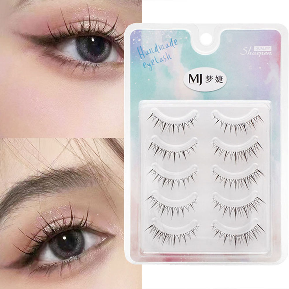 HOT 5 Pairs New Natural Manga Lashes Soft Eyelashes Thick False Eye lashes Manga Daily Dating Makeup Eyelashes Lashes Wispy