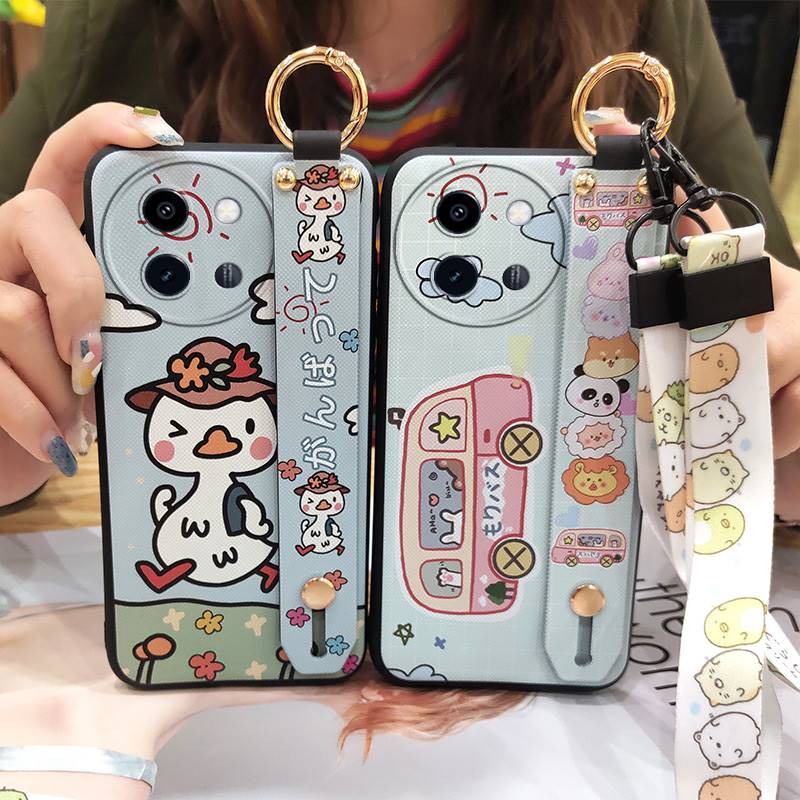 Wristband Silicone Phone Case For VIVO Y200i/Y38 5G China Dirt-resistant Kickstand Cute protective ring Soft case