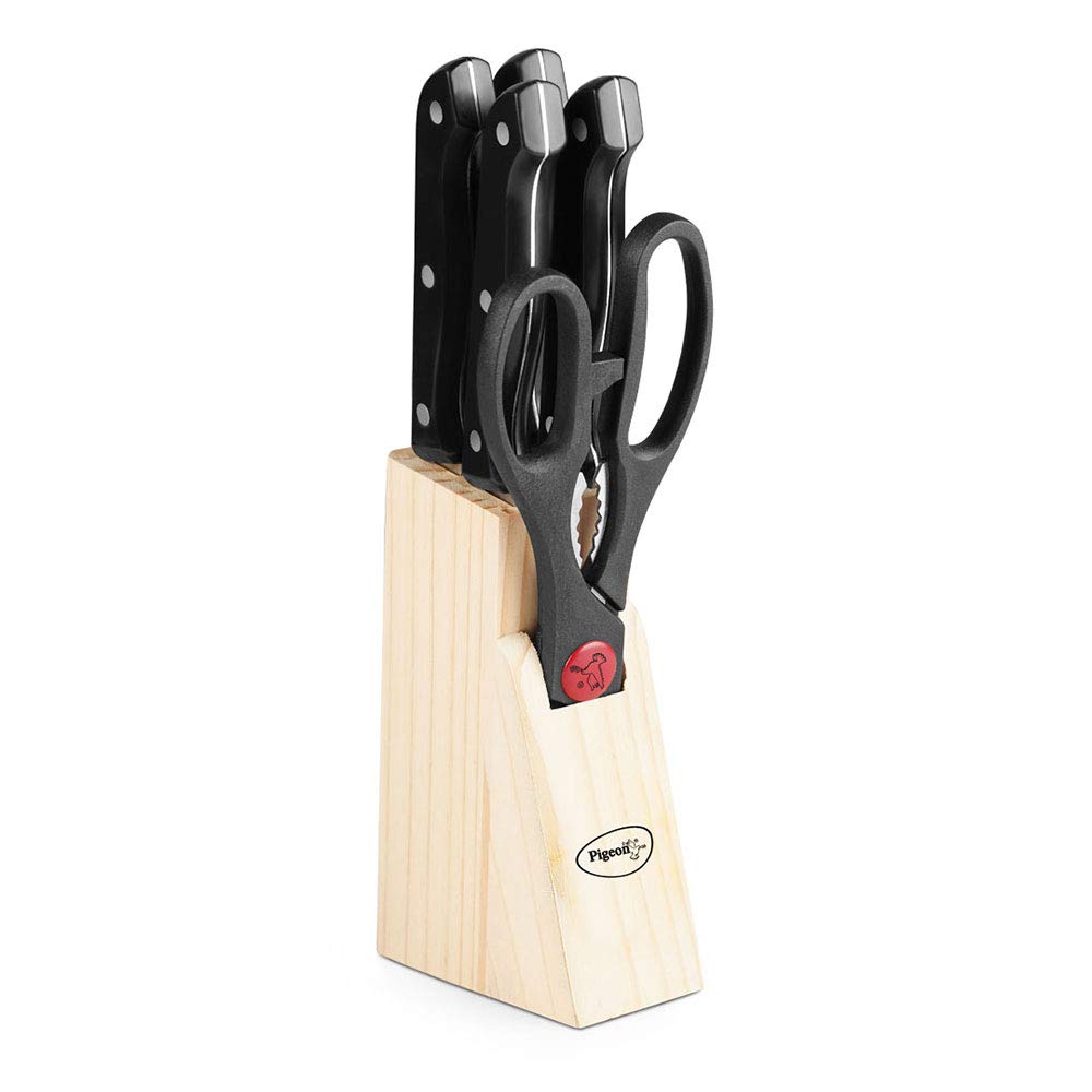 Stove Kraft Shears Kitchen Knifes 6 Piece Set with Wooden Block