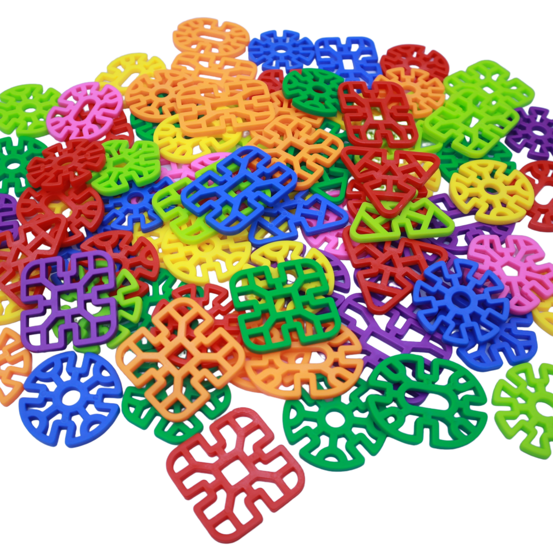 Geometry Snowflakes Interlocking Building Blocks Set, Educational Construction Toy for Creative Learning & Cognitive Development