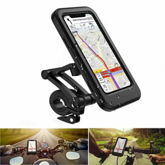 Waterproof Phone Holder For Motorcycle Bike Handlebars 360° Adjustable Universal Motorcycle Phone Mount Bike Phone Holder With TPU Touch