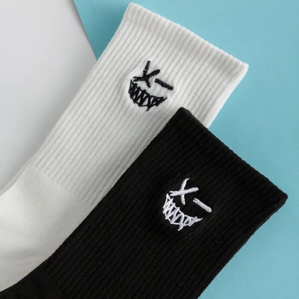 Socks Round Neck Fashion Personality Street Hot Selling Men's Double Middle 2 Socks Knitted Hip Hop High Quality Men