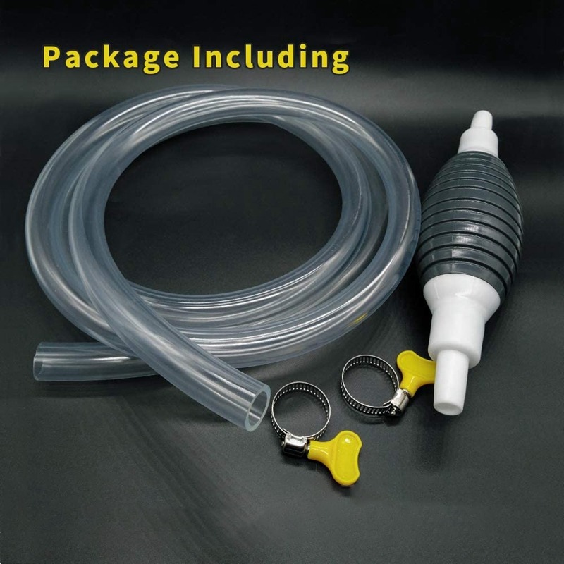 VOL Fuel Syphon Pump, High Flow Siphon Pump Kit for Fuel Petrol Transfer, Enhanced Hand Water Pump 2m