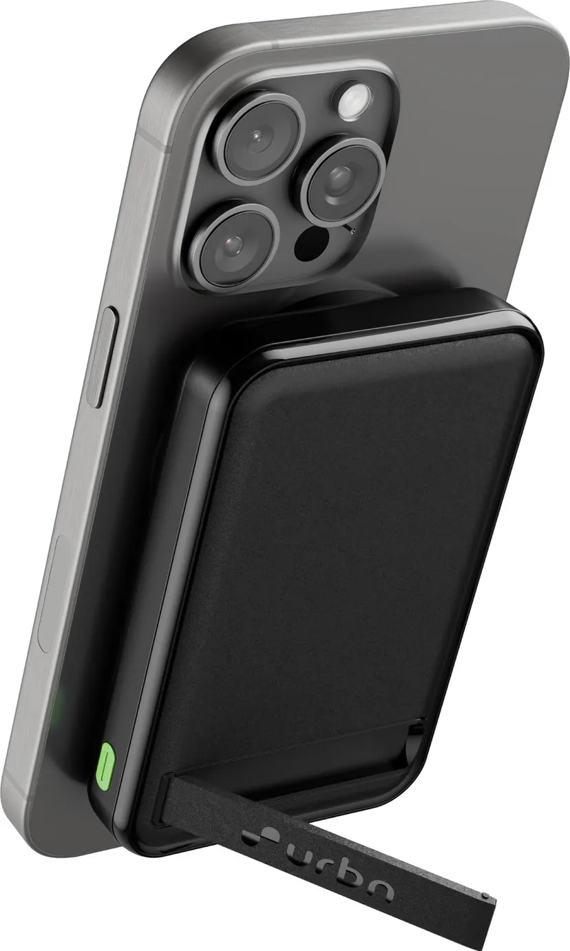 URBN 10000 mAh 22.5 W Wired & Wireless With MagSafe Compact Pocket Size Power Bank (Black, Lithium, Fast Charging for Mobile, Earbuds)