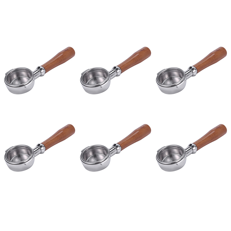 Cluellp-6X 58Mm Coffee Machine E61 No Base Filter Bracket Coffee Bottomless Handle Coffee Spoon Wooden Handle Accessories