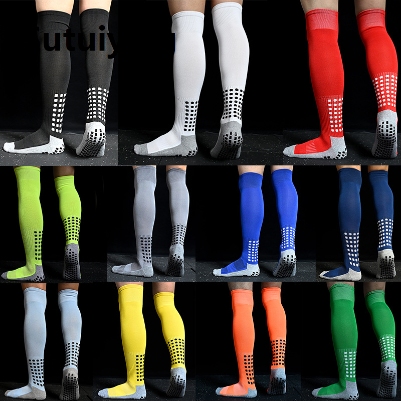 Sutuiying Sports Socks Football Non-Slip Breathable Men Running Cotton Rubber Socks Soccer Long High Quality Men Women