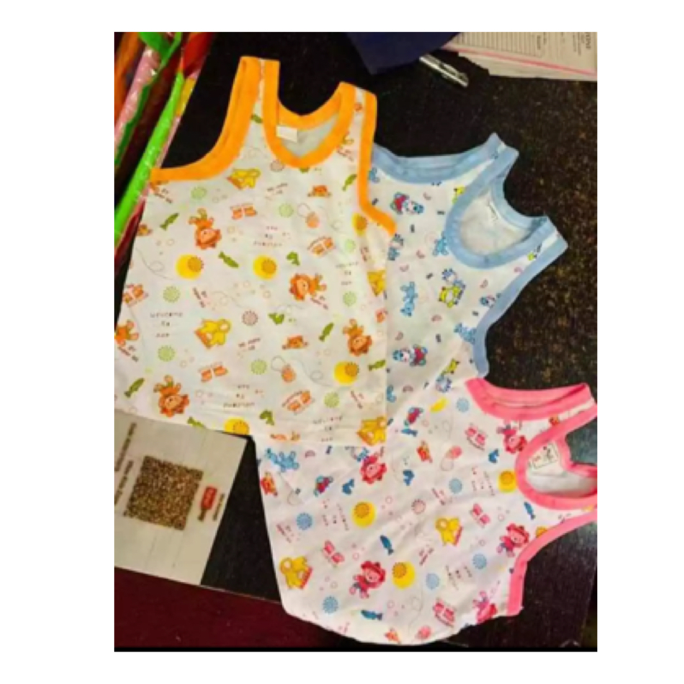 2 Pieces Set Of Cotton Sandi Vest For Kids