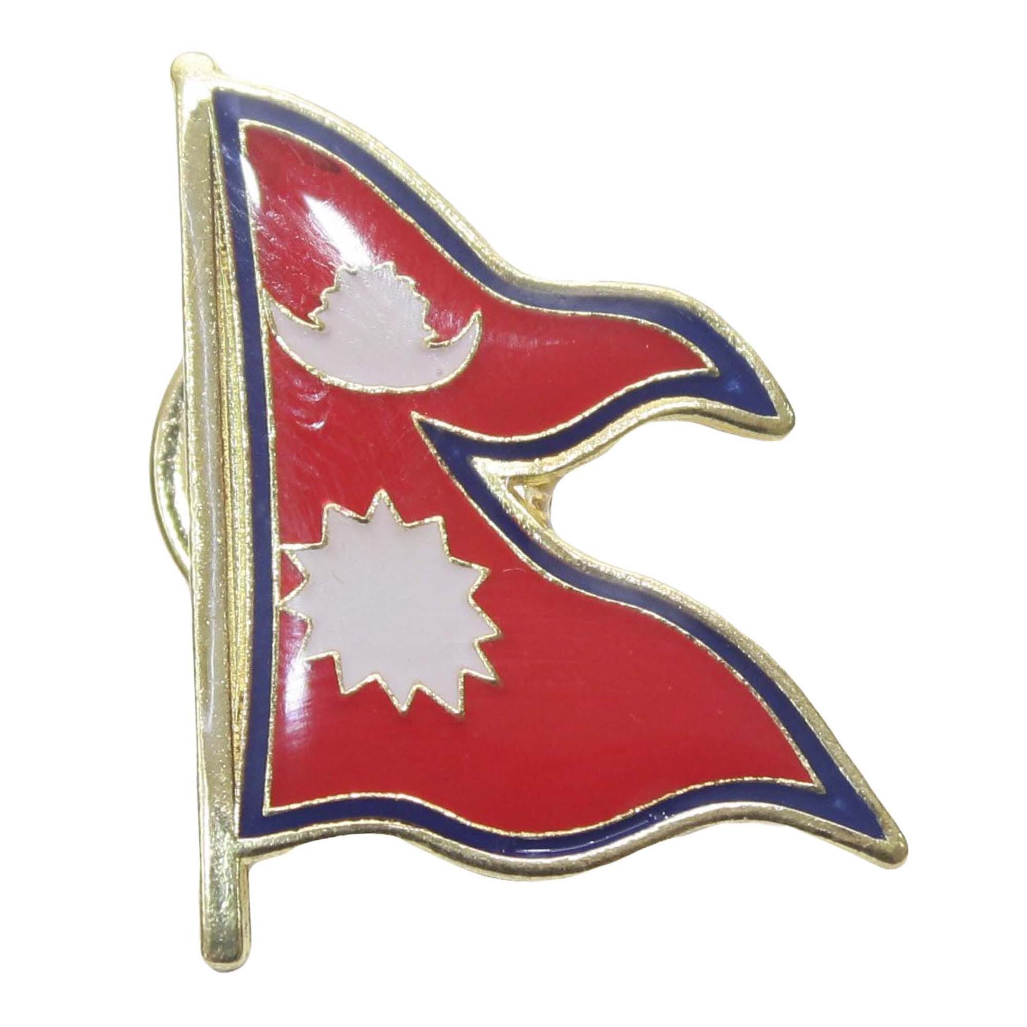 Red Nepal Flag Printed Badge