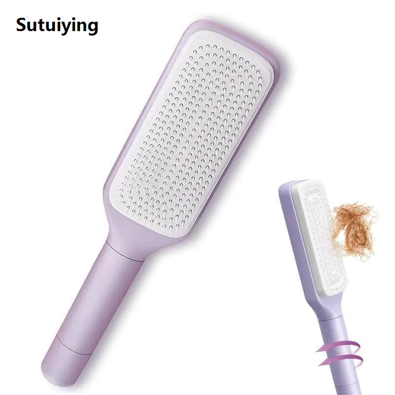 Sutuiying Self Cleaning Hair brush Retractable Hair Brush For Portable women,Airbag Massage Combs for Thick Hair Long Hair