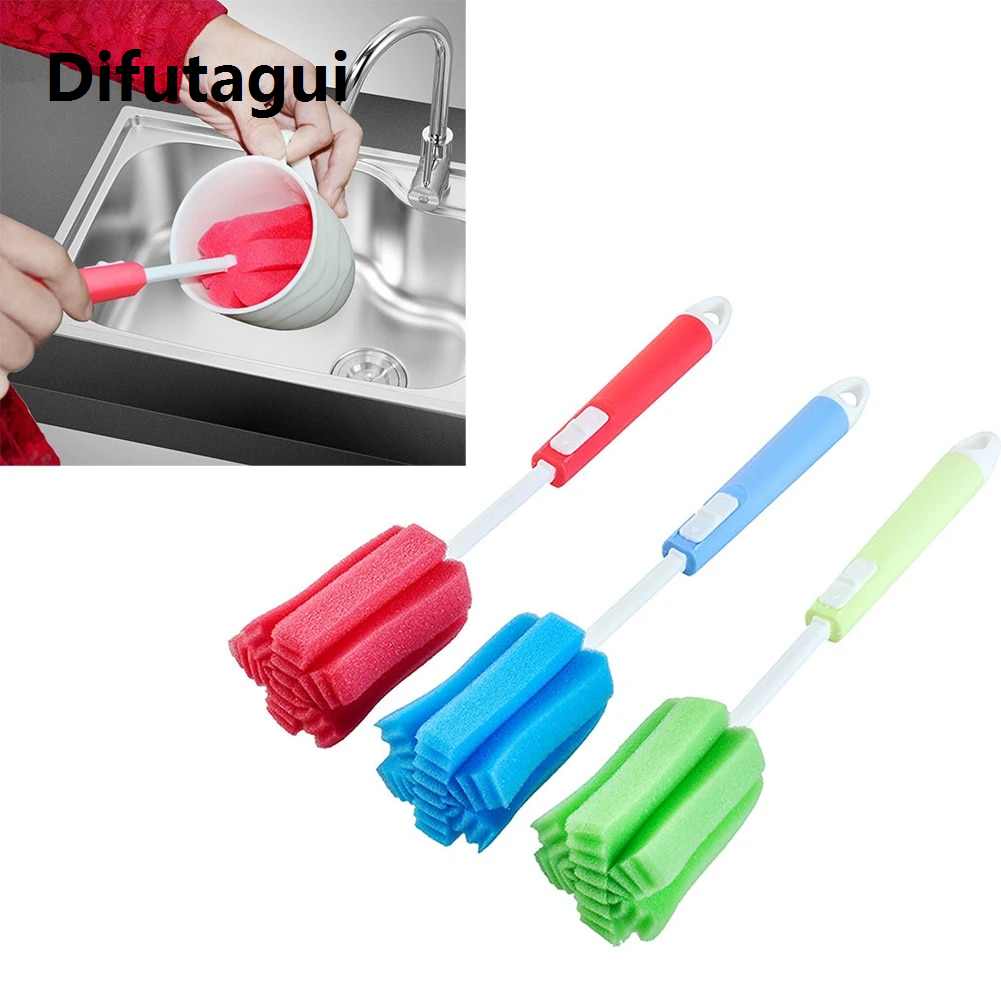 Difutagui Cleaning Tools 1PC Long Handle Baby Bottle Brush Soft Sponge Brush Water Bottle Glass Cup Washing Cleaner Tool Kitchen Cleaning Specialty Tool