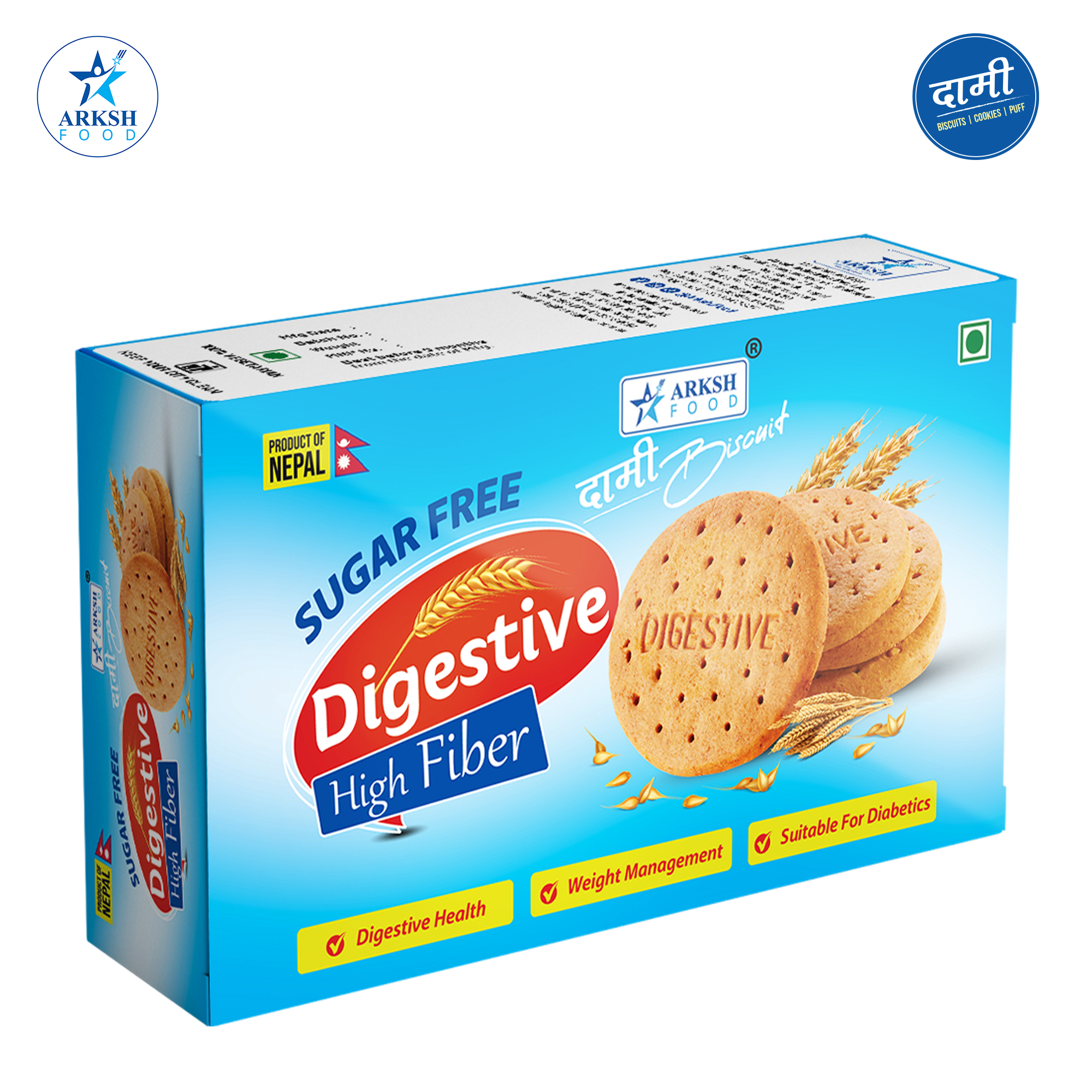 Arksh Food Dami Digestive Biscuit Family Pack (Sugar Free) - 200gm
